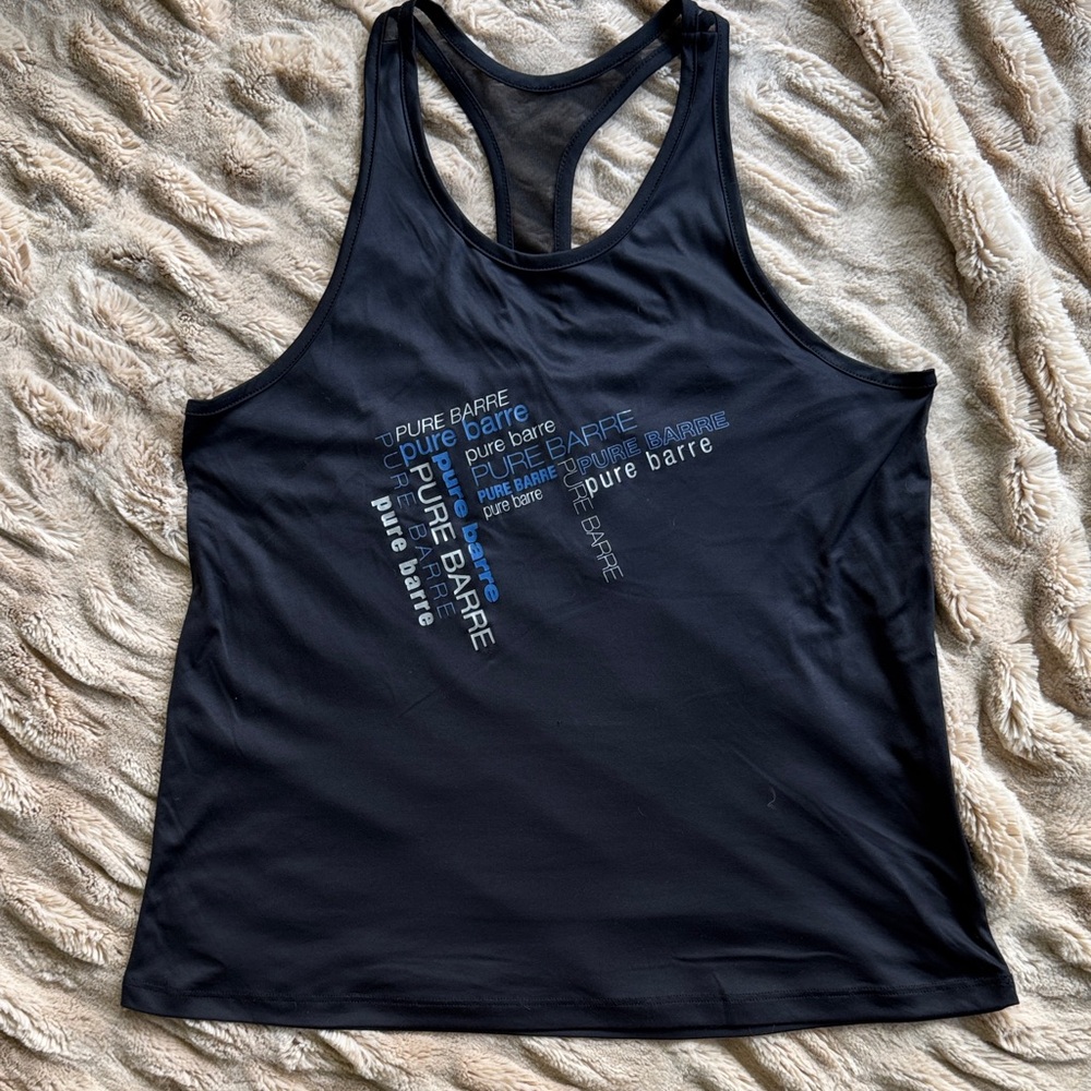 Pure Barre Black Racerback Tank with Logo on back